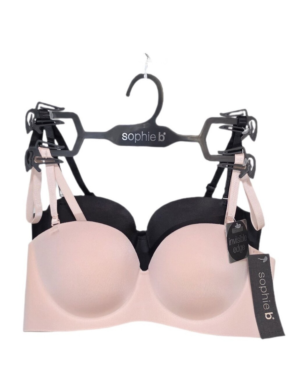 Sophie B Invisible Edge wireless 2-Pk Slightly Push-Up Bra Removable Strap 34B